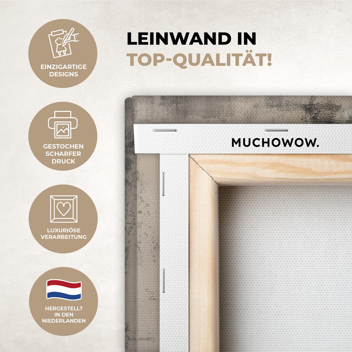 LEINWANDBILD Wabi sabi - Pflanze - Beige 40x30 cm - Taupe, Textil (40/30cm) - MuchoWow