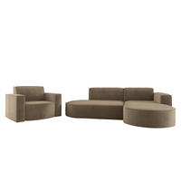 SOFASET Palma In Noel - Braun, Holzwerkstoff/Textil (236/78/165cm) - Fun Möbel