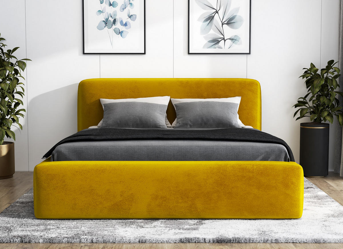 POLSTERBETT LUMO 160x200 Goldfarben - Goldfarben, Textil (160/200cm) - A&J MöbelLand