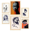 POSTER Set Mit 6 Verlockend In Damenplakat A3 & A4 Rahmen Aus Hellem Holz - Beige, Papier (29/3cm) - Nacnic