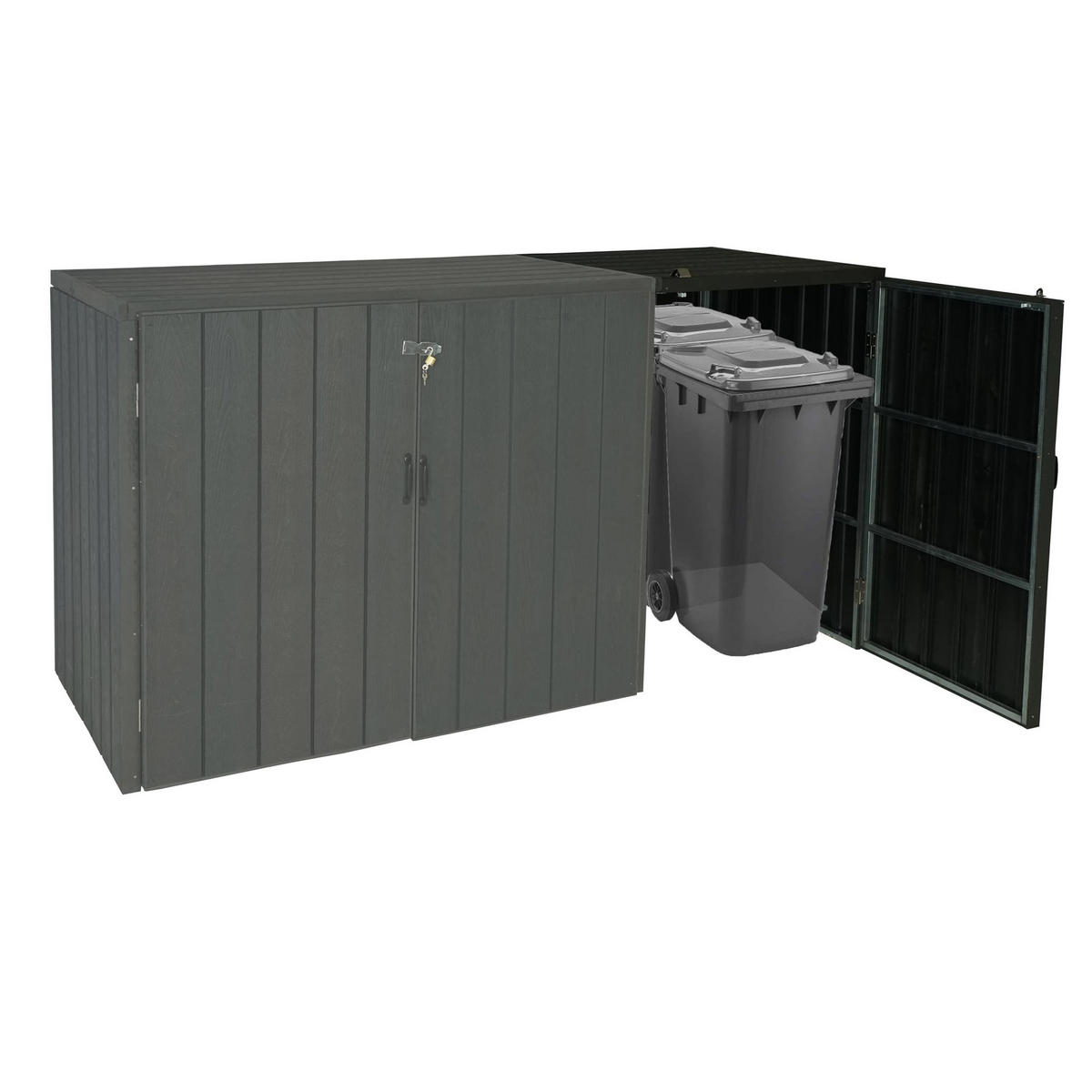 MÜLLTONNENBOX ERWEITERUNG Anthrazit - Anthrazit, Metall (79/117/105cm) - MCW