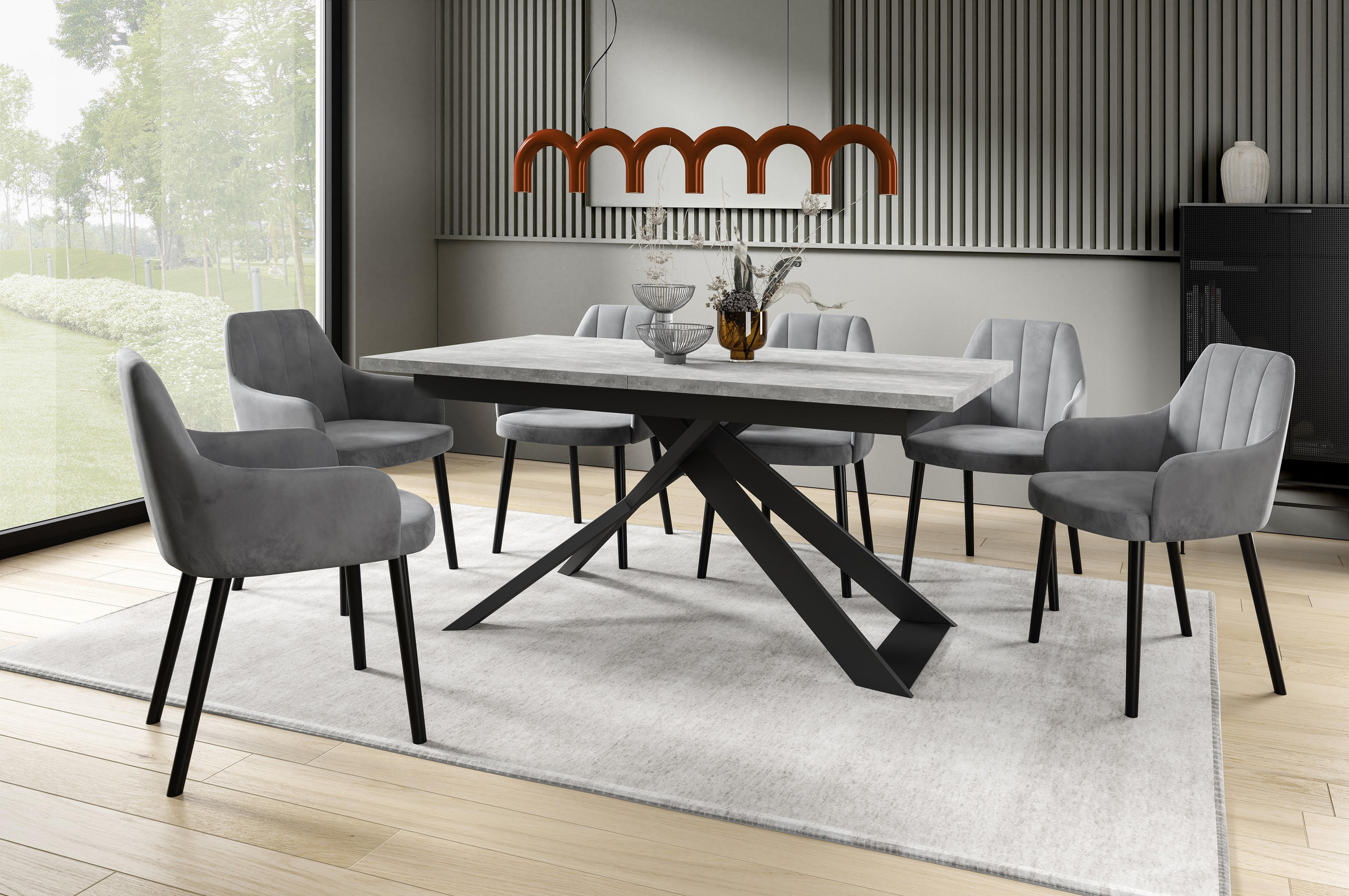 ESSTISCH DANTE Ausziehbar 170 - 270 / 90 x 77 cm - Schwarz/Grau, Holz (170/90/77cm) - MASSENO