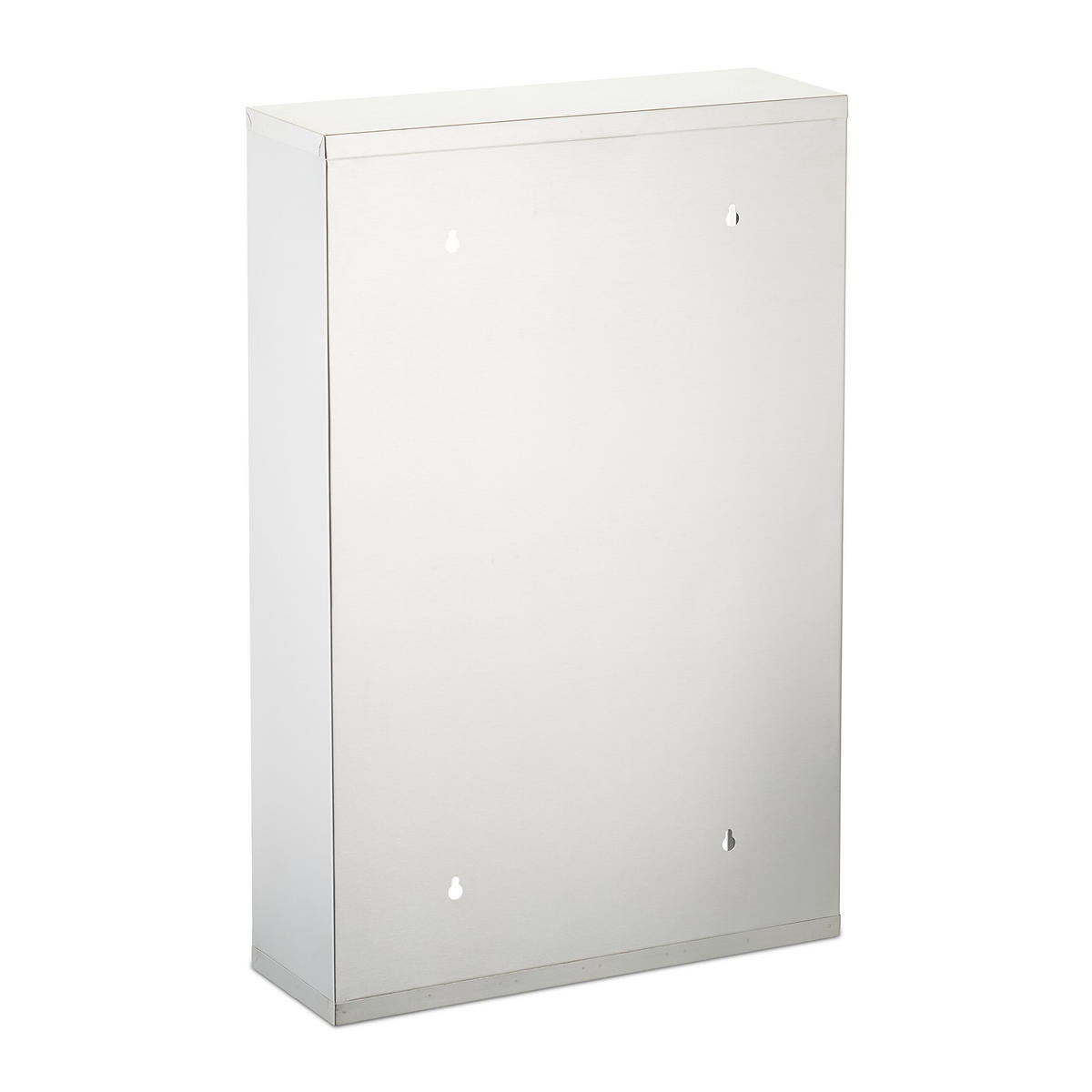 MEDIZINSCHRANK - Silberfarben, Glas/Metall (38/58/13cm) - Relaxdays