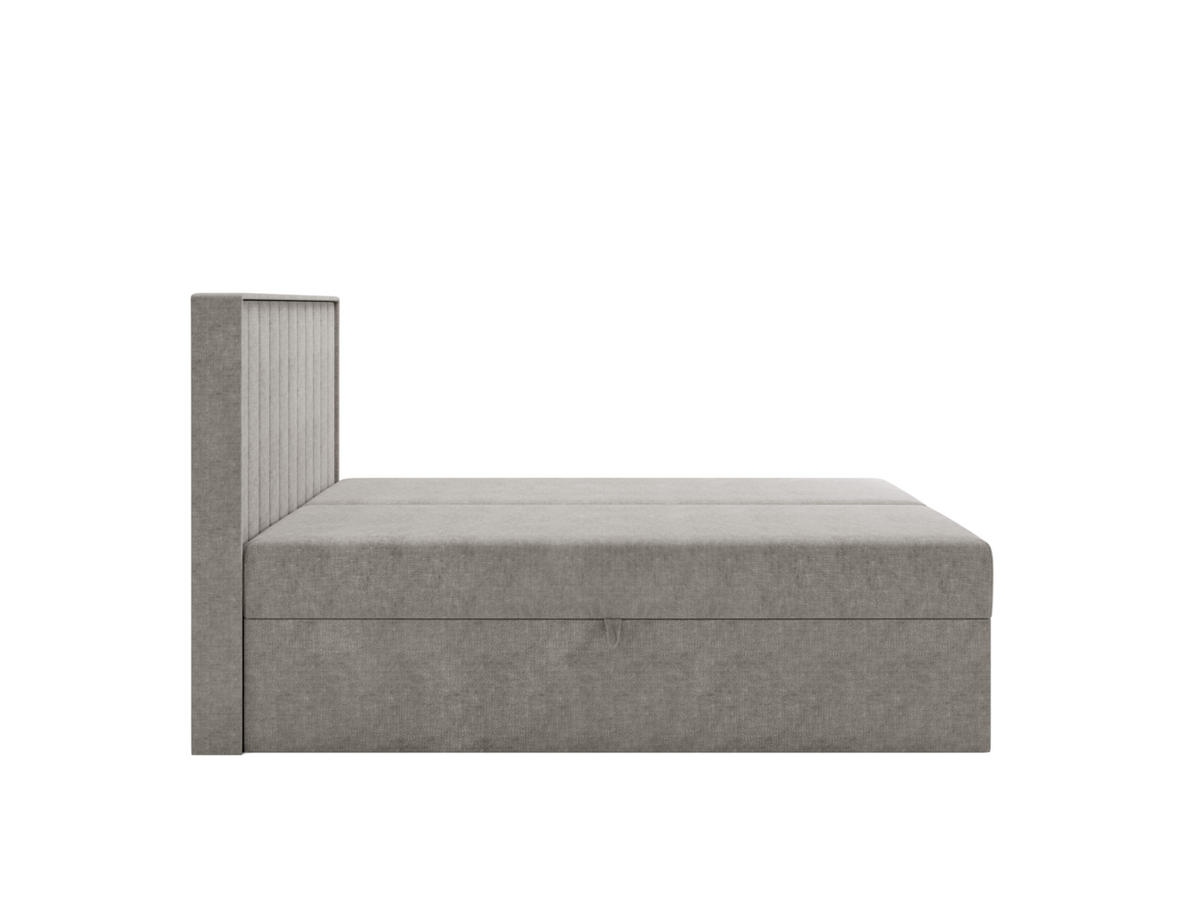 BOXBETT - Taschenmatratze + Topper 160x200 elfenbein Chenille - Creme, Holz/Holzwerkstoff (160/200cm) - SIMKAM Furniture
