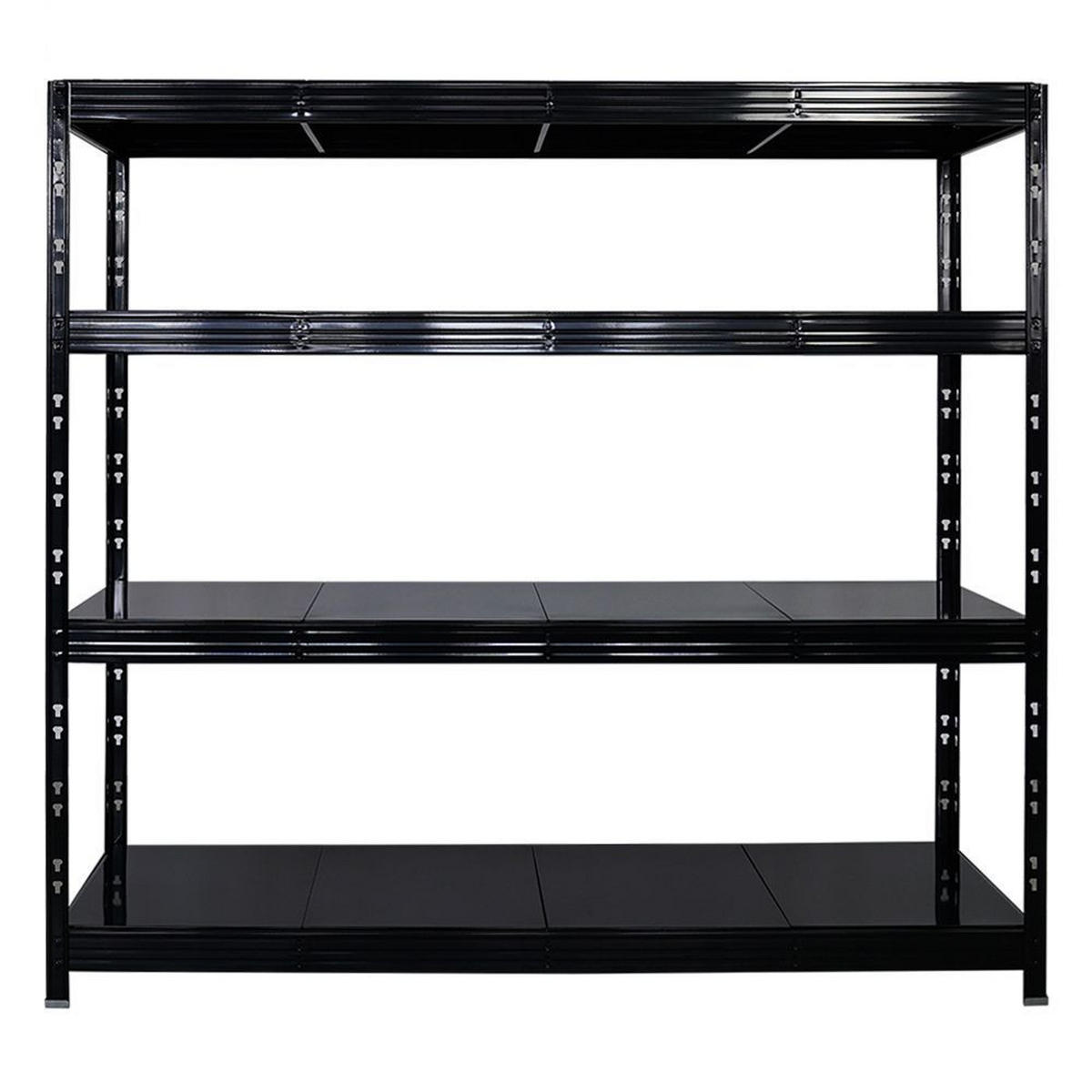 SCHWERLASTREGAL Rhino 2er-Set 180x200x60 cm 4 Stahlplatten-Ebenen Fachlast 500 kg Schwarz - Schwarz, Metall (200/180/60cm) - PROREGAL