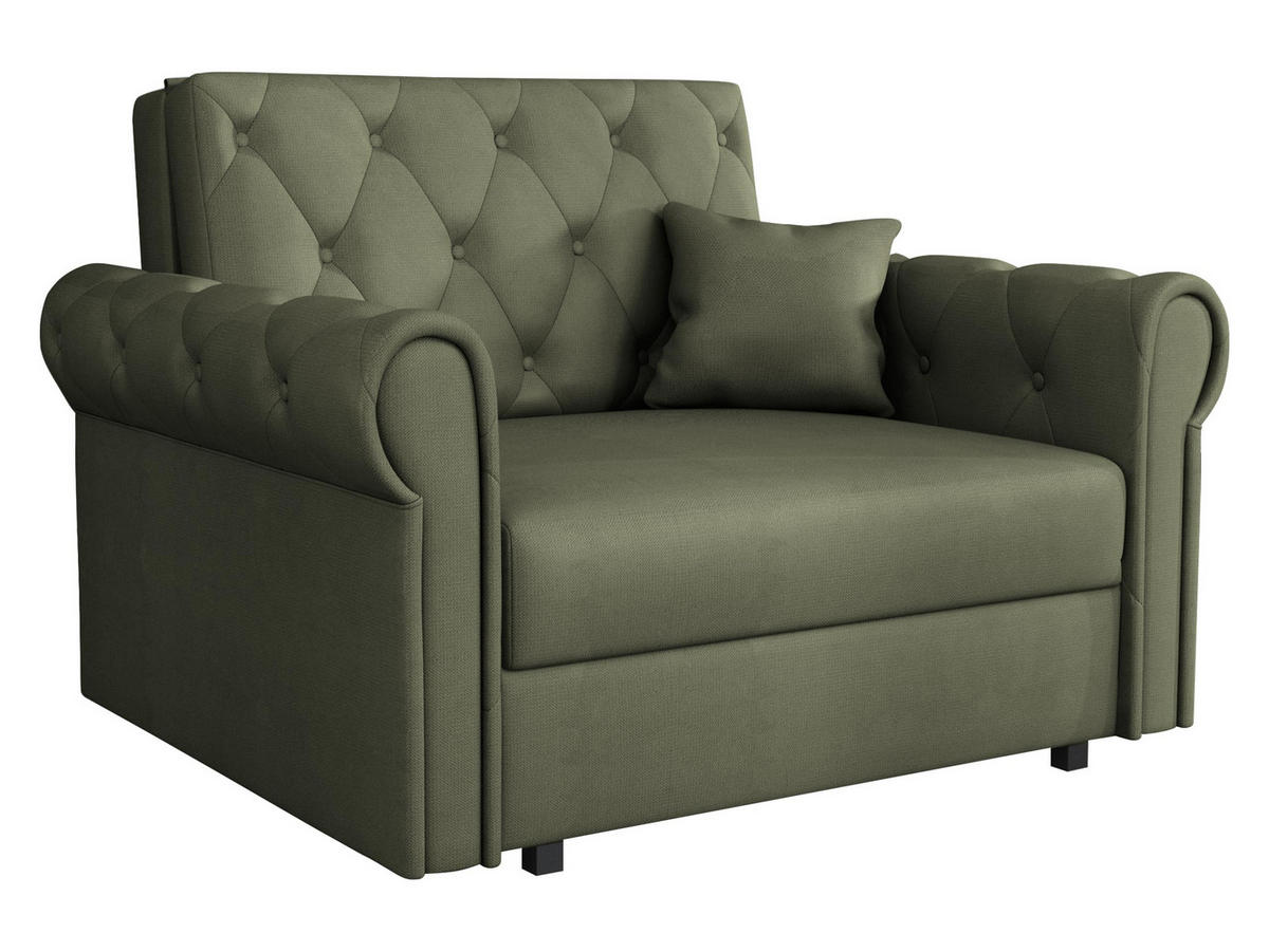 SCHLAFSOFA Viva Roma I - Dunkelgrün/Schwarz, Holz/Textil (116/85/98cm) - MIRJAN24