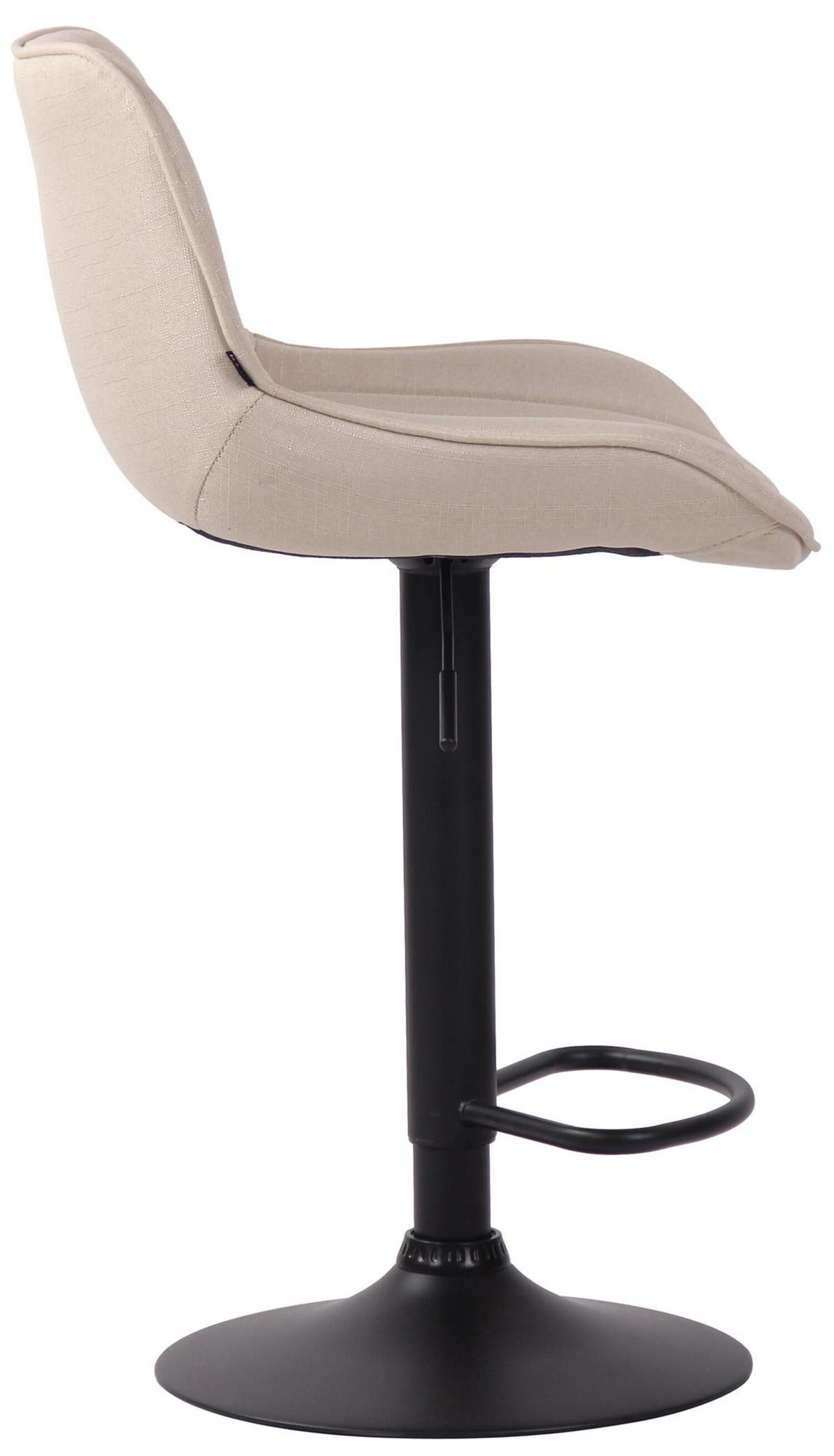 BARHOCKER Lento, Gestell schwarz, Stoff Creme - Creme/Schwarz, Textil/Metall (50/100/50cm) - TPFLiving