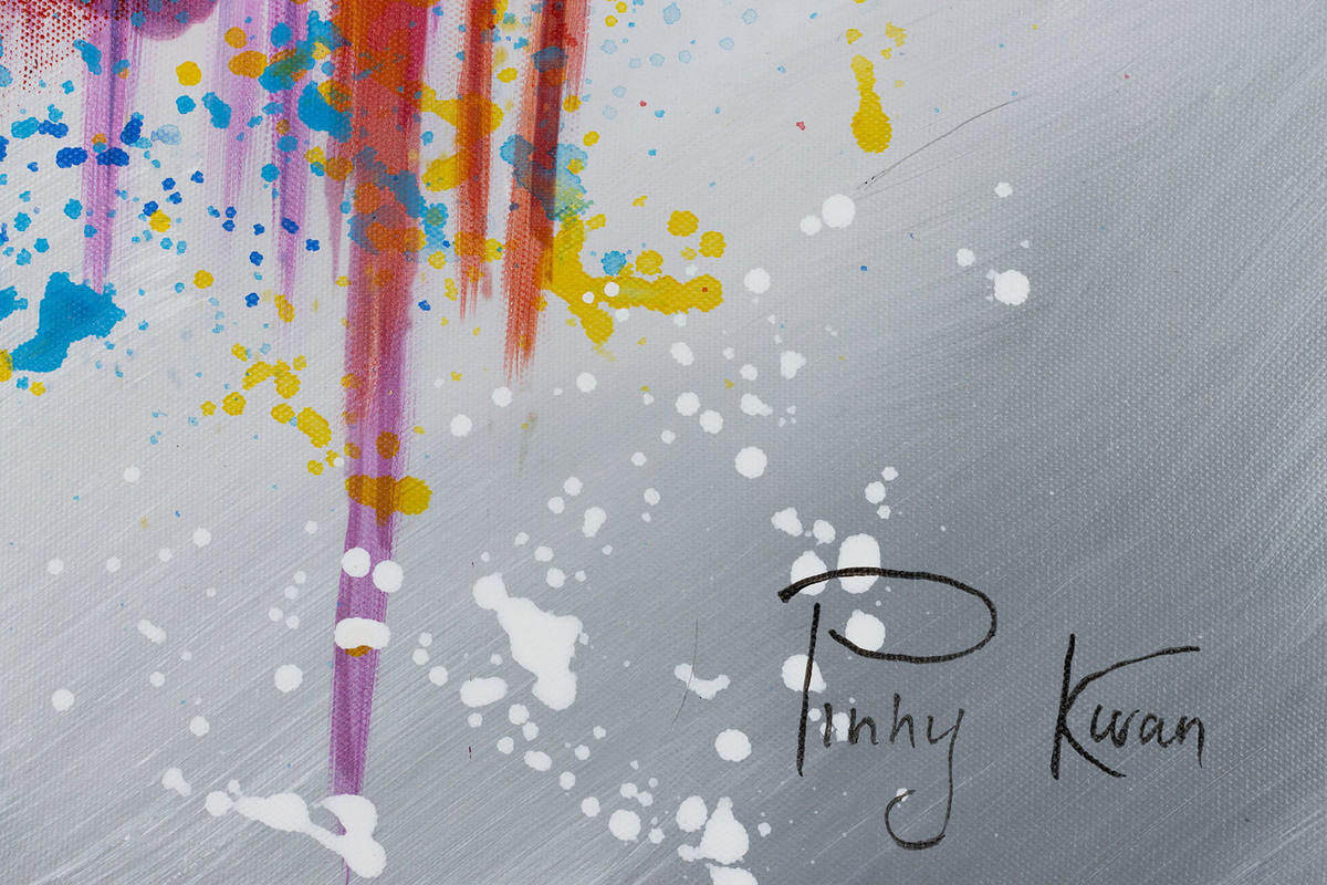ACRYLBILD HANDGEMALT 120/60 cm - Multicolor/Grau, Holz/Textil (2/60cm) - KUNSTLOFT