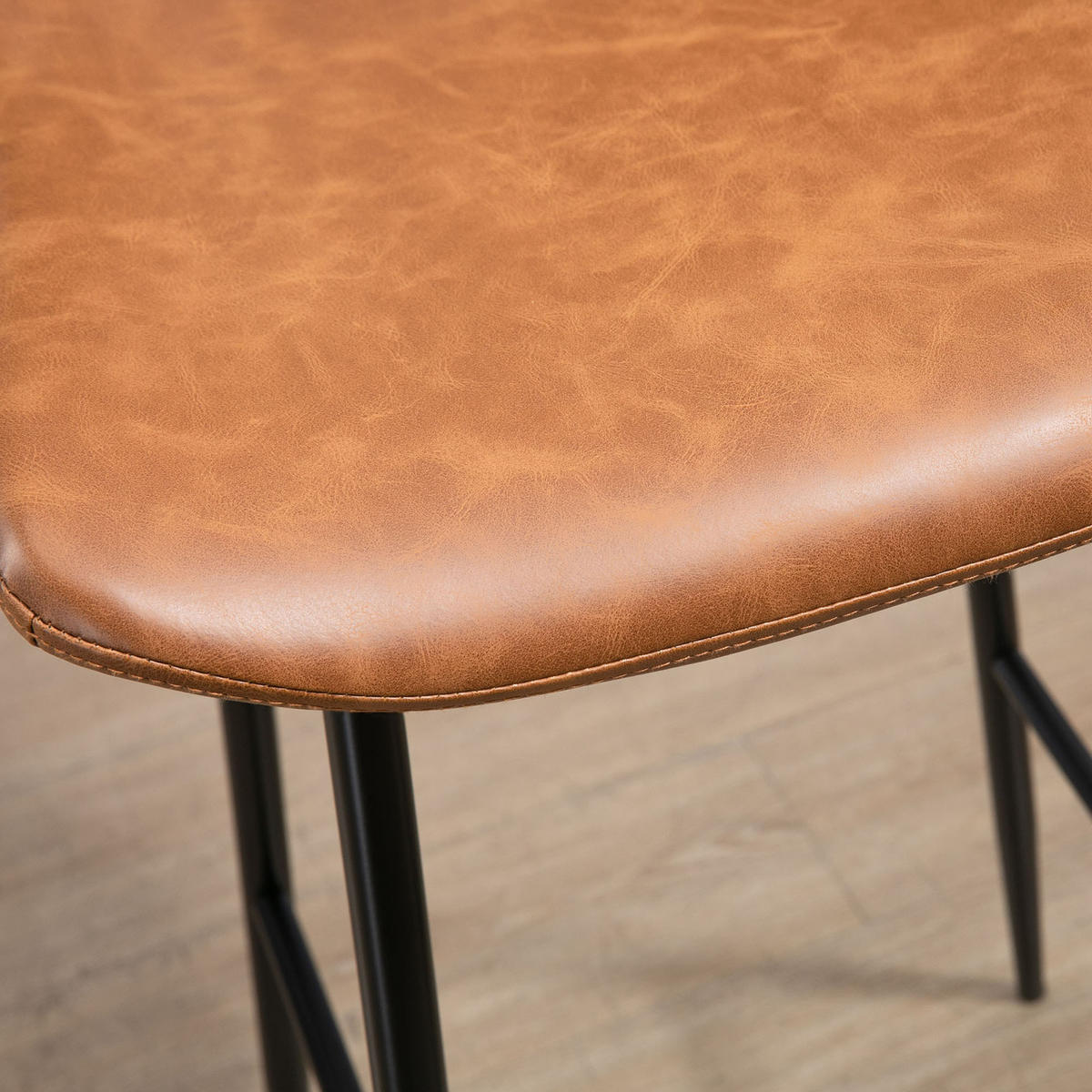BARHOCKER 2er-Set DE-14720 76 cm Sitzhöhe mit Rückenlehne Braun - Braun, Metall (49/94.6/45cm) - ComfortXL