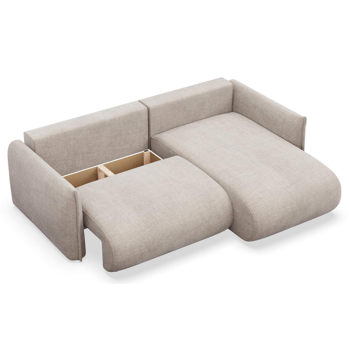 ROHOVÁ SEDAČKA Cushi světle béžová žinylka - černá/ecru, textil/plast (183/252cm) - Selsey