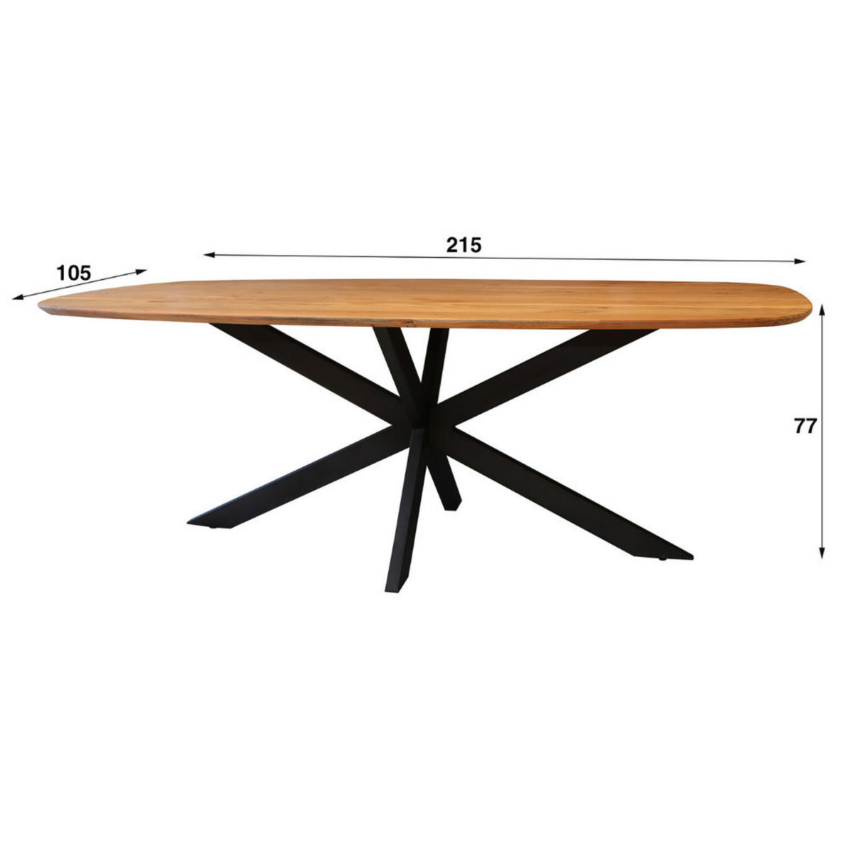 ESSTISCH MAGNUS GRANDE Braun Massivholztisch aus Akazie 215 cm - Braun, Holz (215/105/77cm) - alesvelt