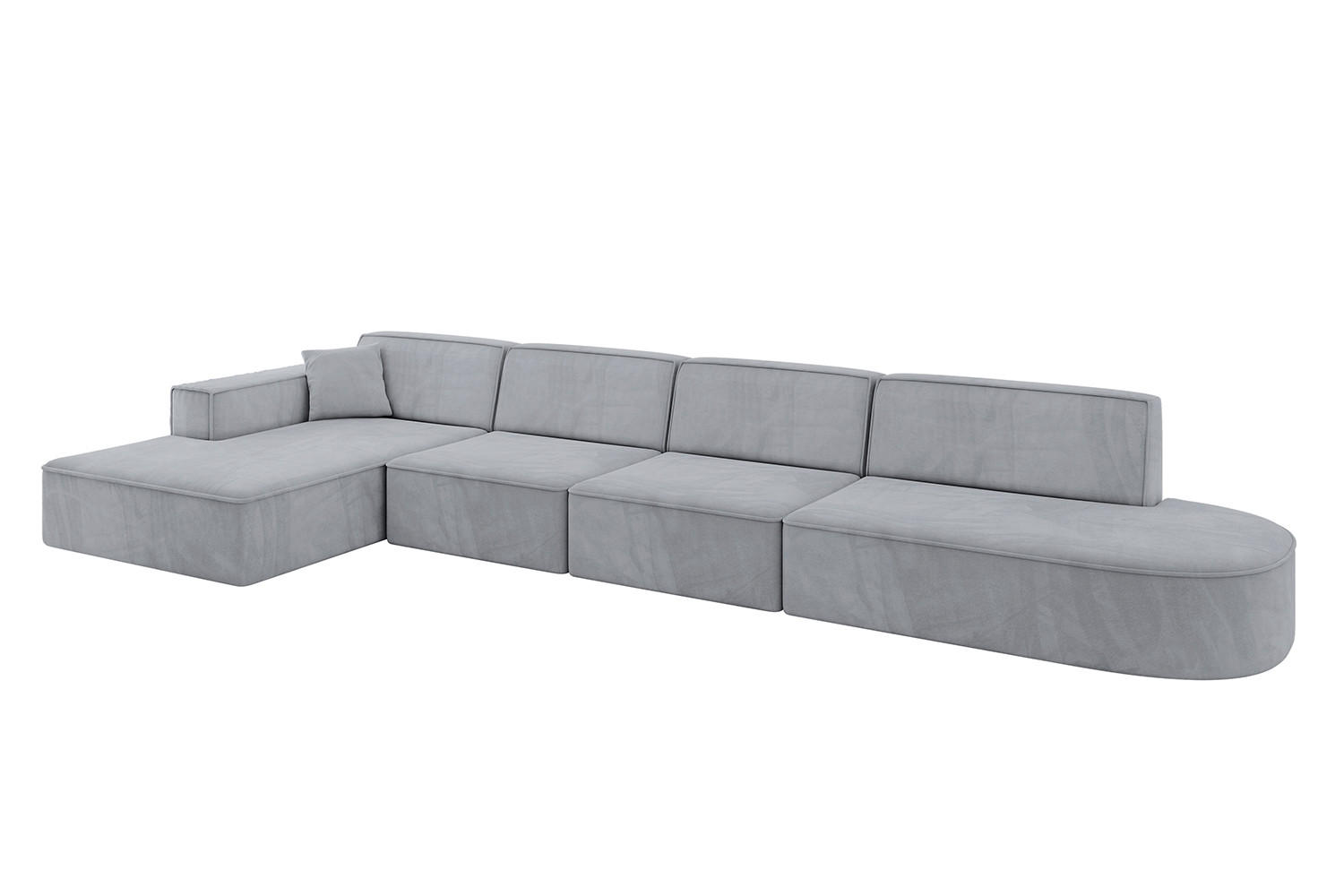 ALTDECOR ROHOVÁ SEDACÍ SOUPRAVA s otomanem vlevo IREA-L3-v4 – 412 × 165 × 77 cm, šedá