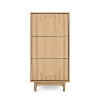 SCHUHSCHRANK Skandinavischer mit 3 Fächern in Eichenoptik - LILA - Eichefarben/Beige, Holzwerkstoff/Metall (60/125.5/23.5cm) - Sicaan