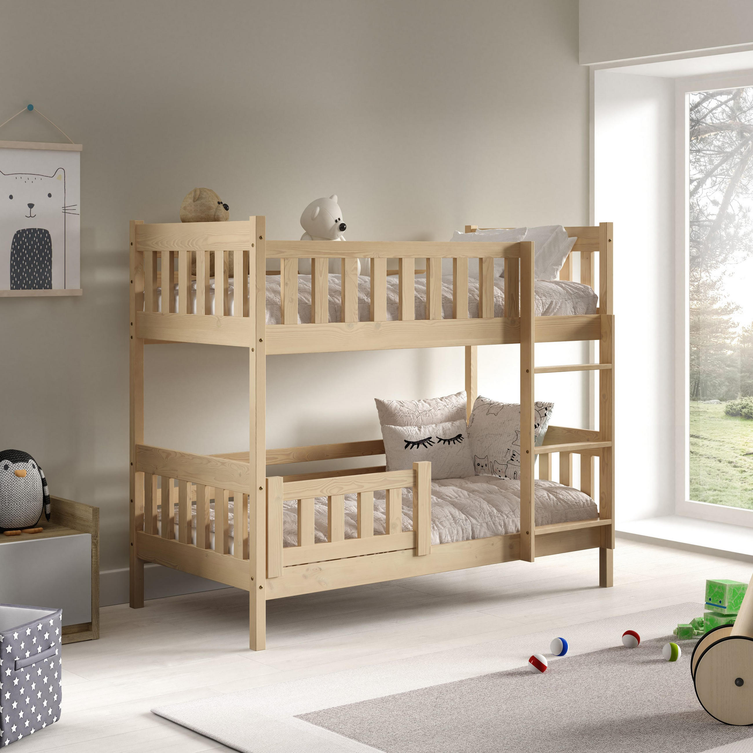 ETAGENBETT LUCIA 80x160 cm Kieferfarben - Kieferfarben, Holz (80/160cm) - MASSENO