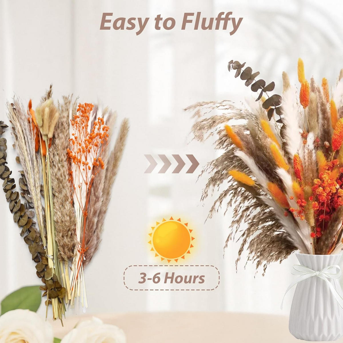 TROCKENBLUME Deko Blumenstrauß 60 Stück - Multicolor, Naturmaterialien (7cm) - Kaket