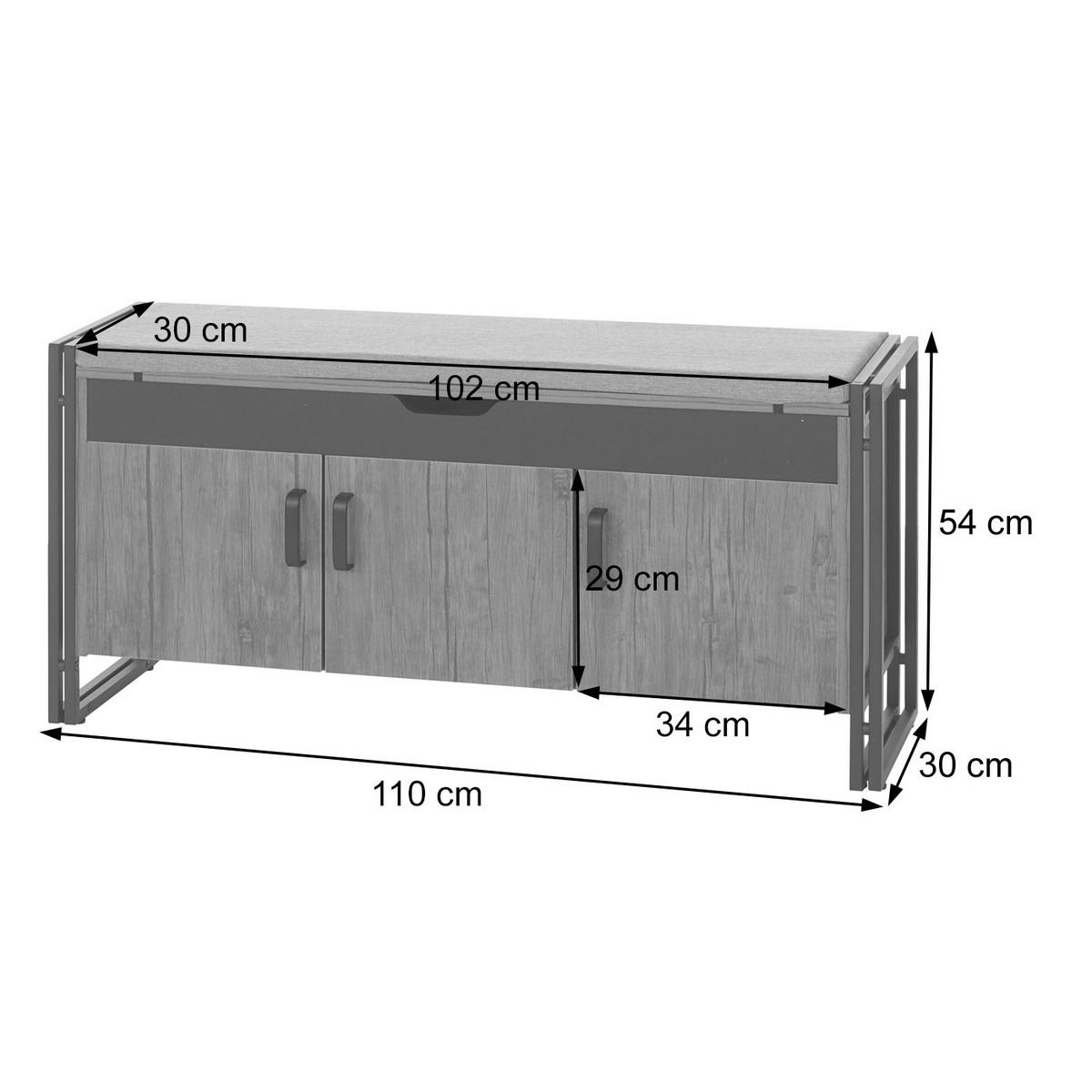 SITZBANK Dunkelbraun - Dunkelbraun, Holz (110/53/30cm) - Jamb