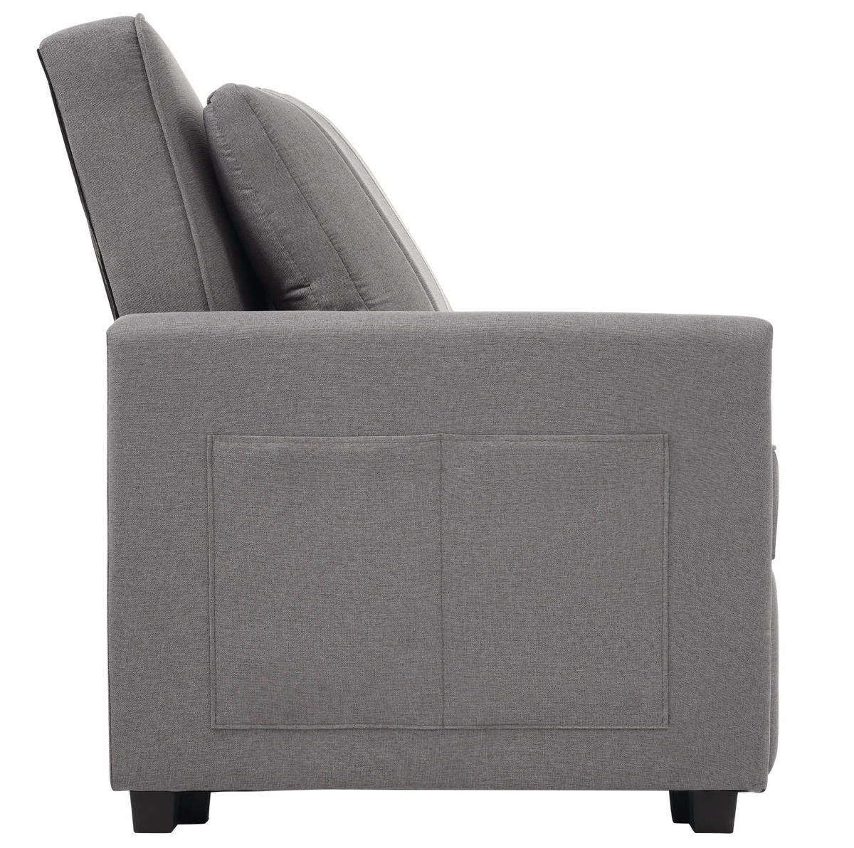 KLAPPSOFABETT mit Schlaffunktion und 3-fach Rückenlehne Antikgrau 127/75/94 cm - Grau, Textil (75/94/127cm) - Redom