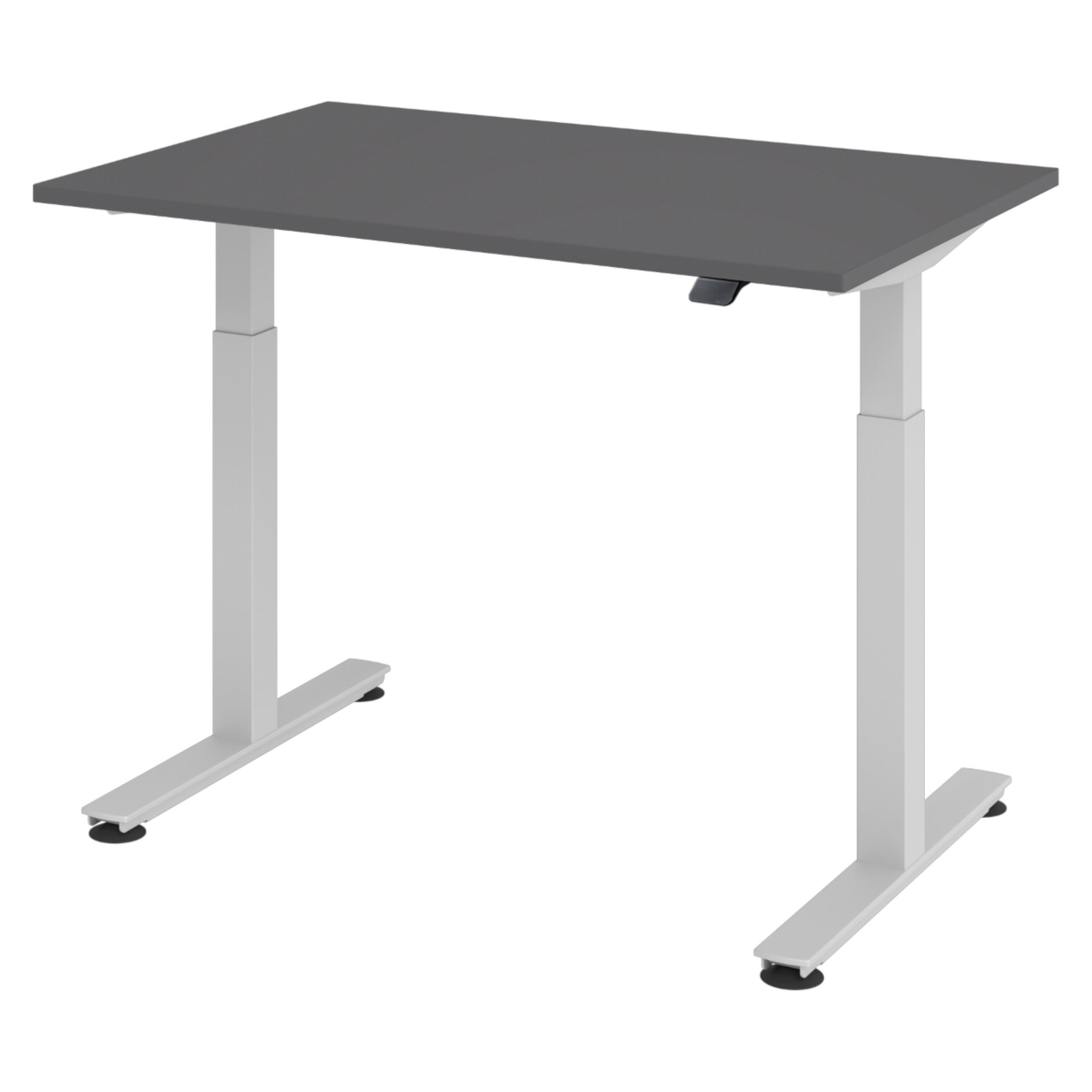 SCHREIBTISCH elektrisch XMST 80/120/74 cm in Graphitfarben/Silberfarben - Silberfarben/Graphitfarben, Holzwerkstoff (80/120/74cm) - bümö