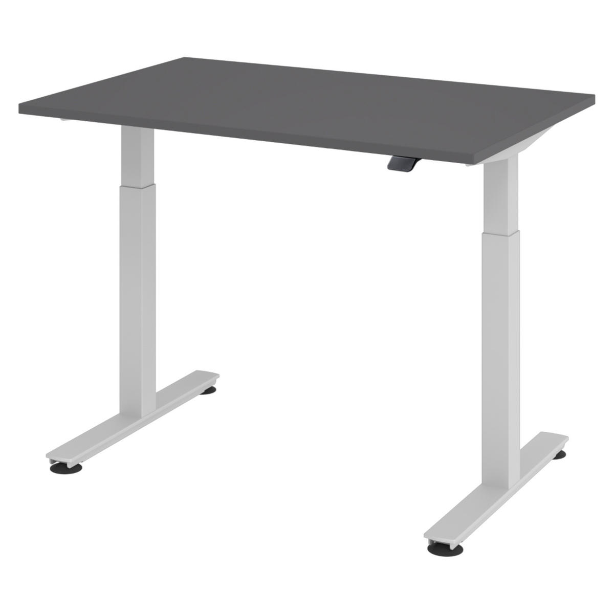 SCHREIBTISCH elektrisch XMST 80/120/74 cm in Graphitfarben/Silberfarben - Silberfarben/Graphitfarben, Holzwerkstoff (80/120/74cm) - bümö