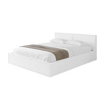 POLSTERBETT mit Bettkasten und Lattenrost, Bett mit Matratze H3/H4 - EMMI-V1 180x200 Weiß Kunstleder - Weiß Hochglanz, Holzwerkstoff/Textil (180/200cm) - ALTDECOR