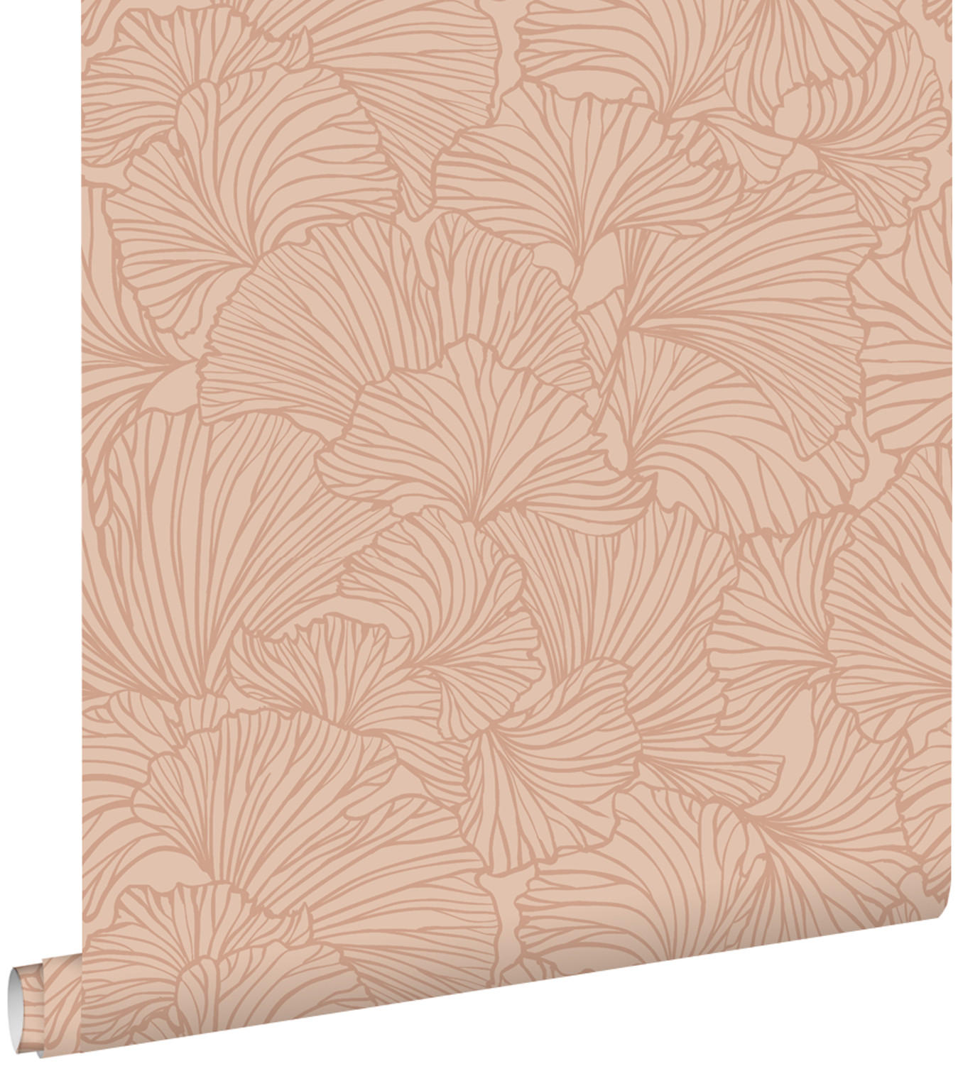 TAPETE Ginkgoblätter 53 cm x 10.05 m - Terracotta, Papier (53/1000cm) - ESTAhome