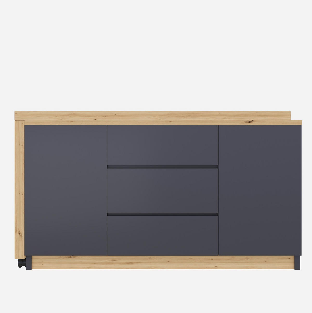 SCHREIBTISCH aus Spanplatte 120x50x76,5 cm Grau/Eiche drehbar, klappbar mit Stauraum - Grau, Holzwerkstoff (120/76.5/50cm) - IVMEU
