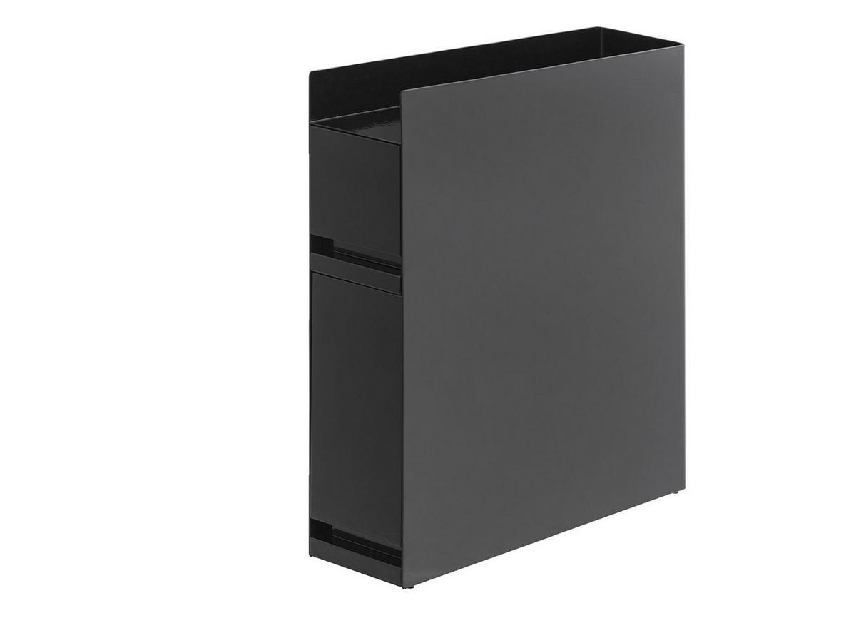 GEWÜRZREGAL Tower schwarz 12/52/50 cm mit 2 Schubladen - Schwarz, Metall (12/52/50cm) - Yamazaki