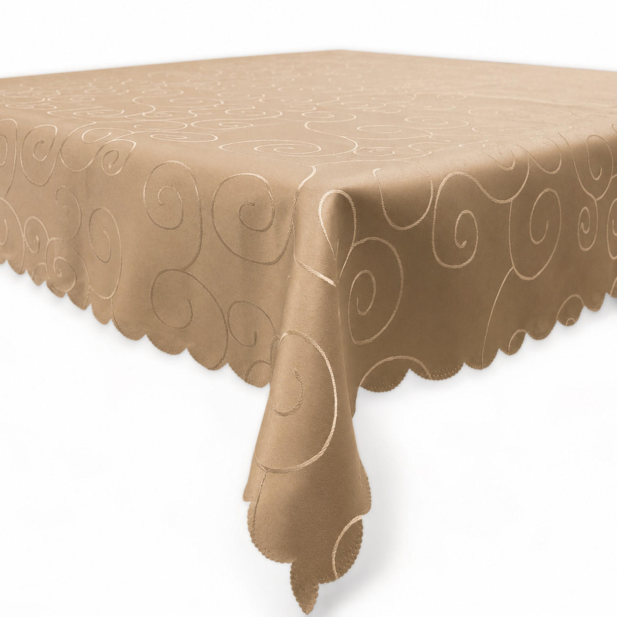 TISCHDECKE 130/130 cm Ornamente Hellbraun - Hellbraun, Textil (130/130cm) - TiborTex