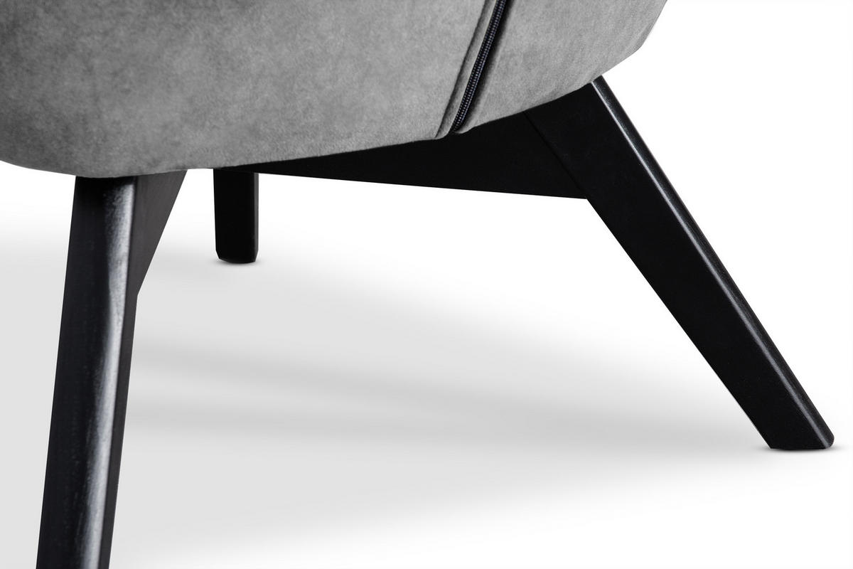 SESSEL GLORI mit Armlehnen, Grau - Schwarz/Grau, Holz/Textil (78/94/88cm) - KONSIMO®