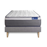 BETT Actimemo plus Memory-Schaum 80 x 190 cm h4 - Kit Bettgestell Grau - Beige/Grau, Holz (80/190cm) - ACTISOM