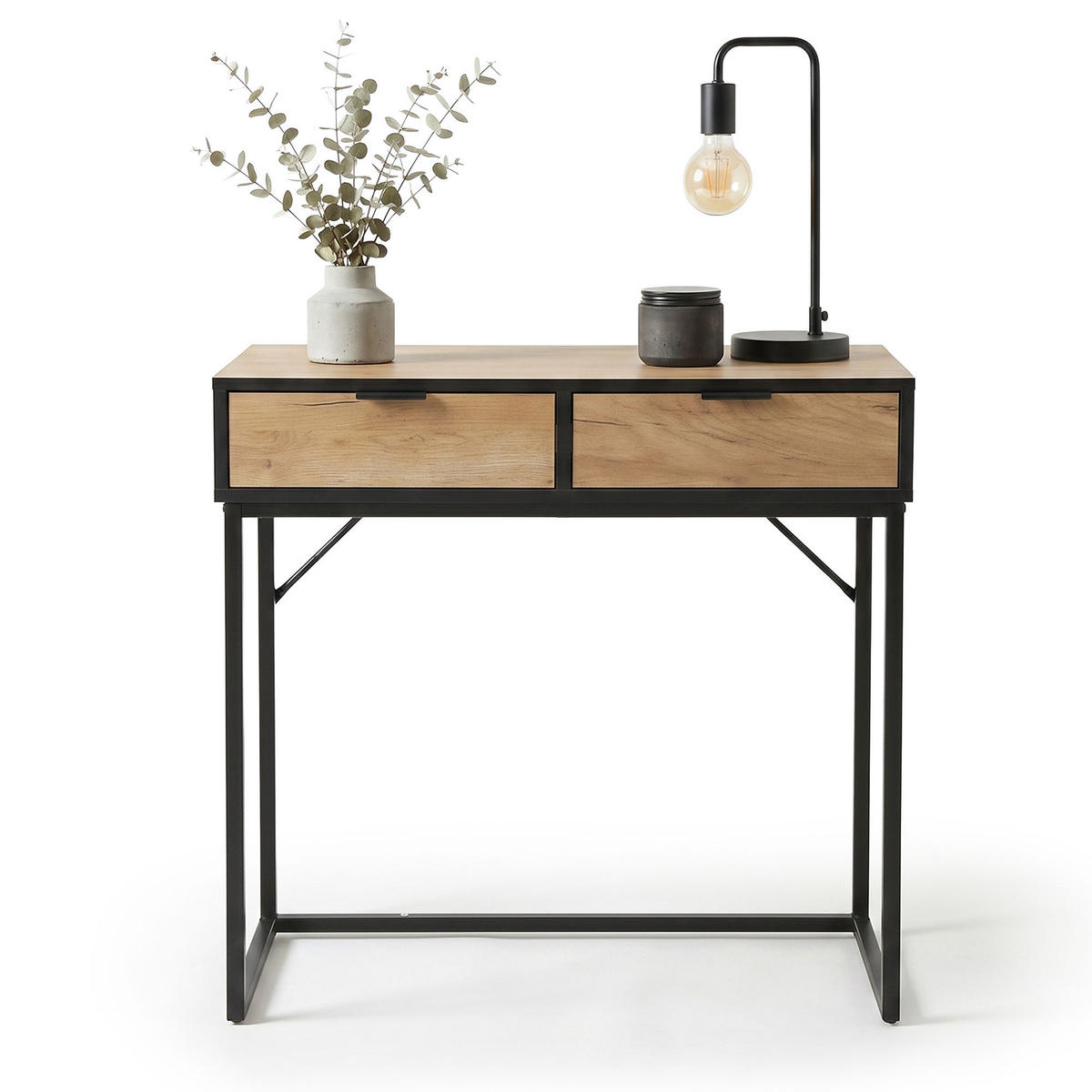 KONSOLENTISCH ELANO 80 cm Craft Eiche - Eichefarben/Schwarz, Holzwerkstoff (35/80/80cm) - Akord