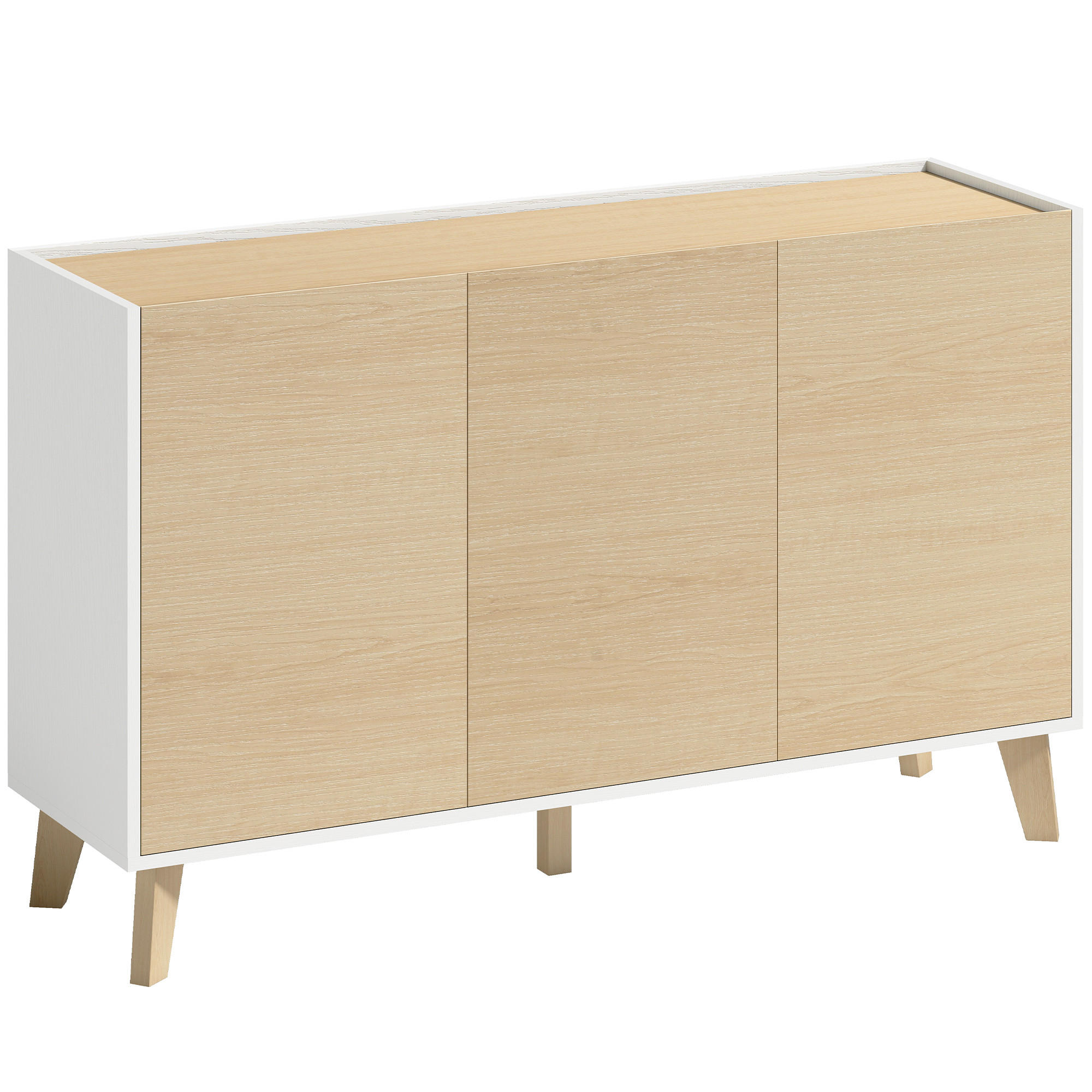 BUFFET DE-38815 120/35/73,5 cm 3 Türen und 6 Fächer Naturholz - Naturfarben, Holzwerkstoff (120/73.5/35cm) - ComfortXL