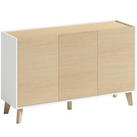 BUFFET DE-38815 120/35/73,5 cm 3 Türen und 6 Fächer Naturholz - Naturfarben, Holzwerkstoff (120/73.5/35cm) - ComfortXL
