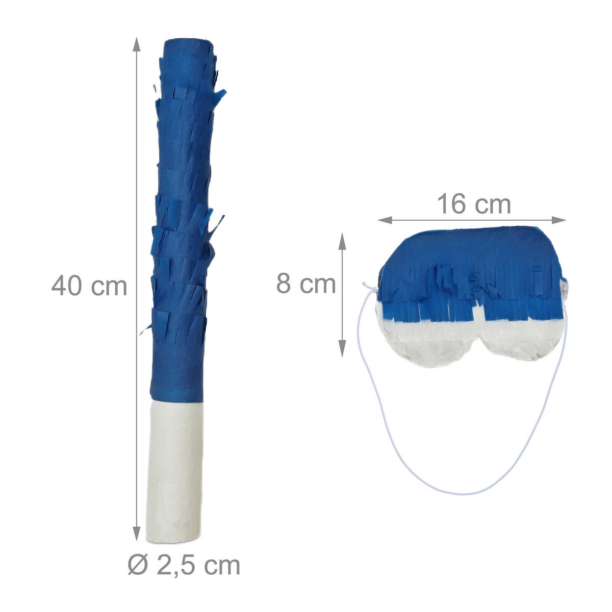 PINATA - Multicolor, Papier/Wellpappe (30/40/9cm) - Relaxdays