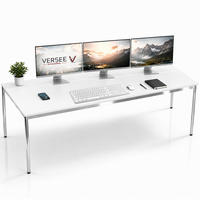 SCHREIBTISCH VST1 200 x 75 cm Weiß – höhenverstellbar - Chromfarben/Weiß, Holzwerkstoff (200/75/75.5cm) - Versee
