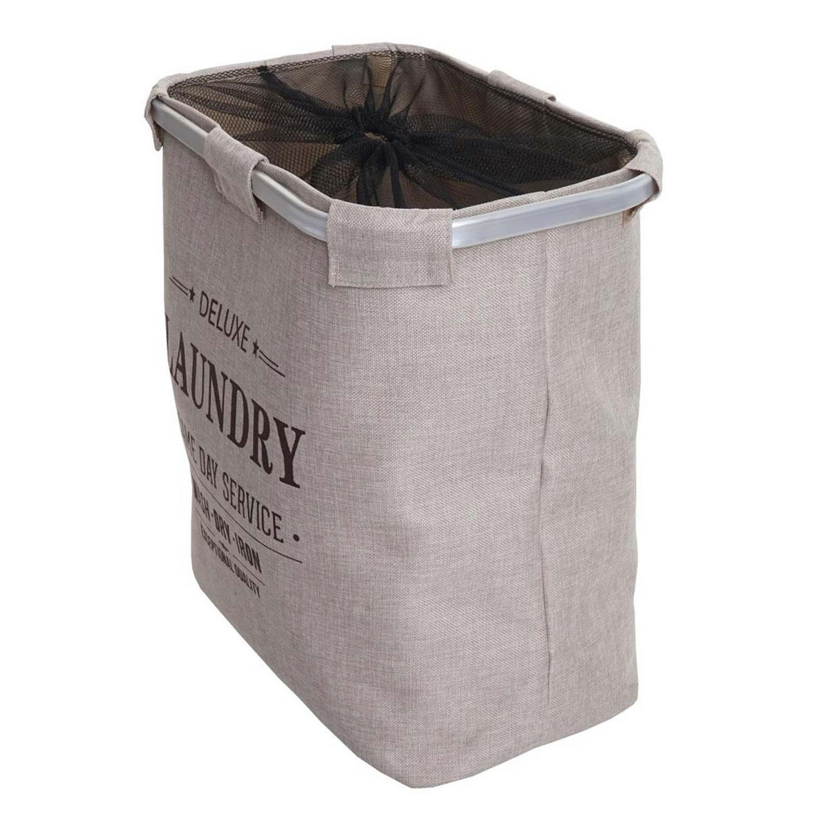 KOŠ NA PRÁDLO S SIETOU 82L Béžová - béžová, textil (52/54/32cm) - MCW