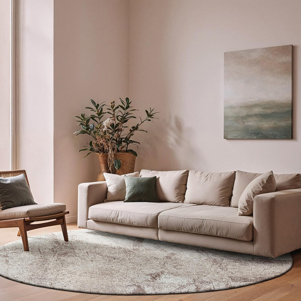 TEPPICH Albatre Mad Men Sol 140/140 cm - Grau, Textil (140/140cm) - Louis De Poortere