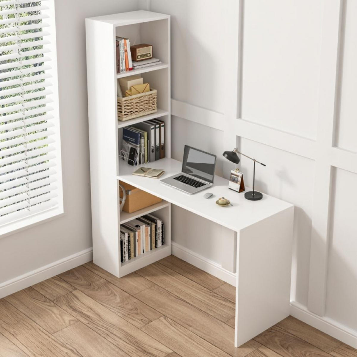 SCHREIBTISCH, weiß 125/50/181 cm - Weiß, Holzwerkstoff (129/55/13cm)
