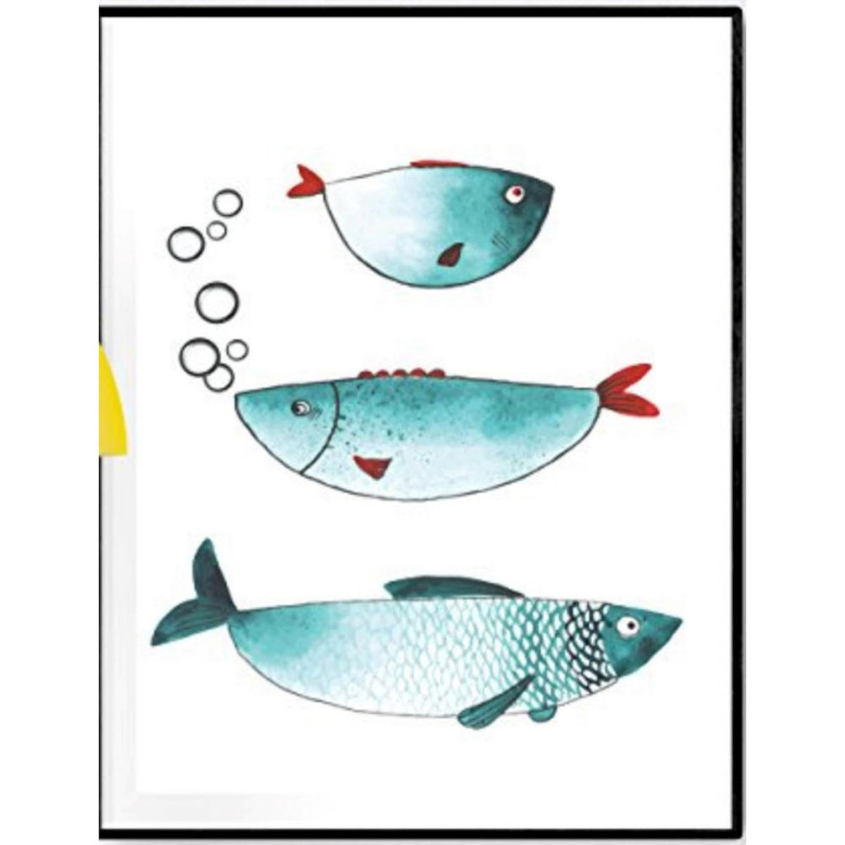 POSTER Fische Meeresleben Aquarell A4 Rahmenlos - Klar, Papier (29.7/5/21cm) - Nacnic