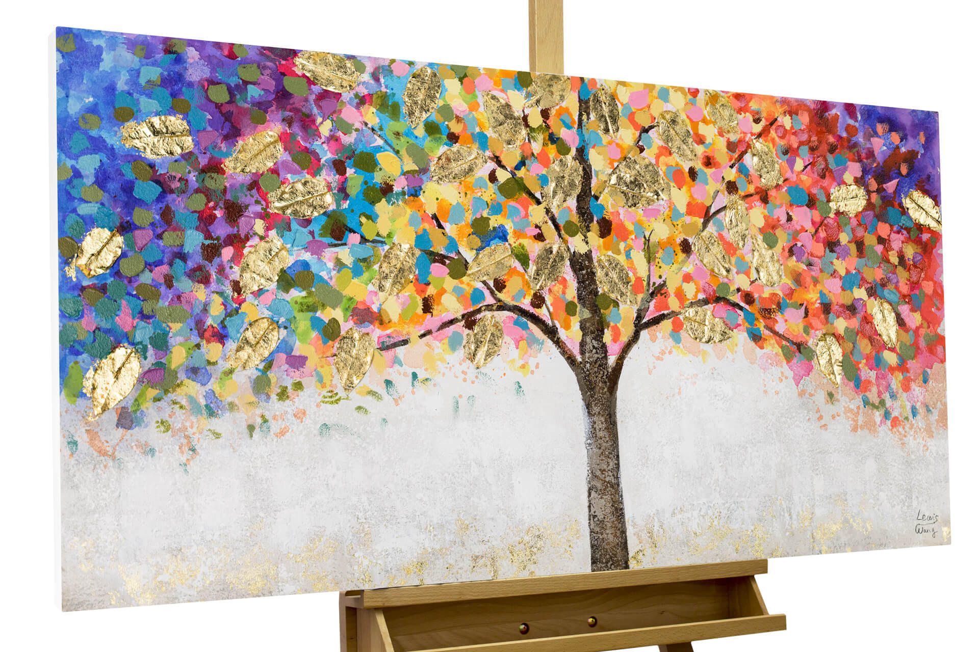 ÖLGEMÄLDE 120/60 cm - Multicolor, Holz/Textil (120/60cm) - KUNSTLOFT