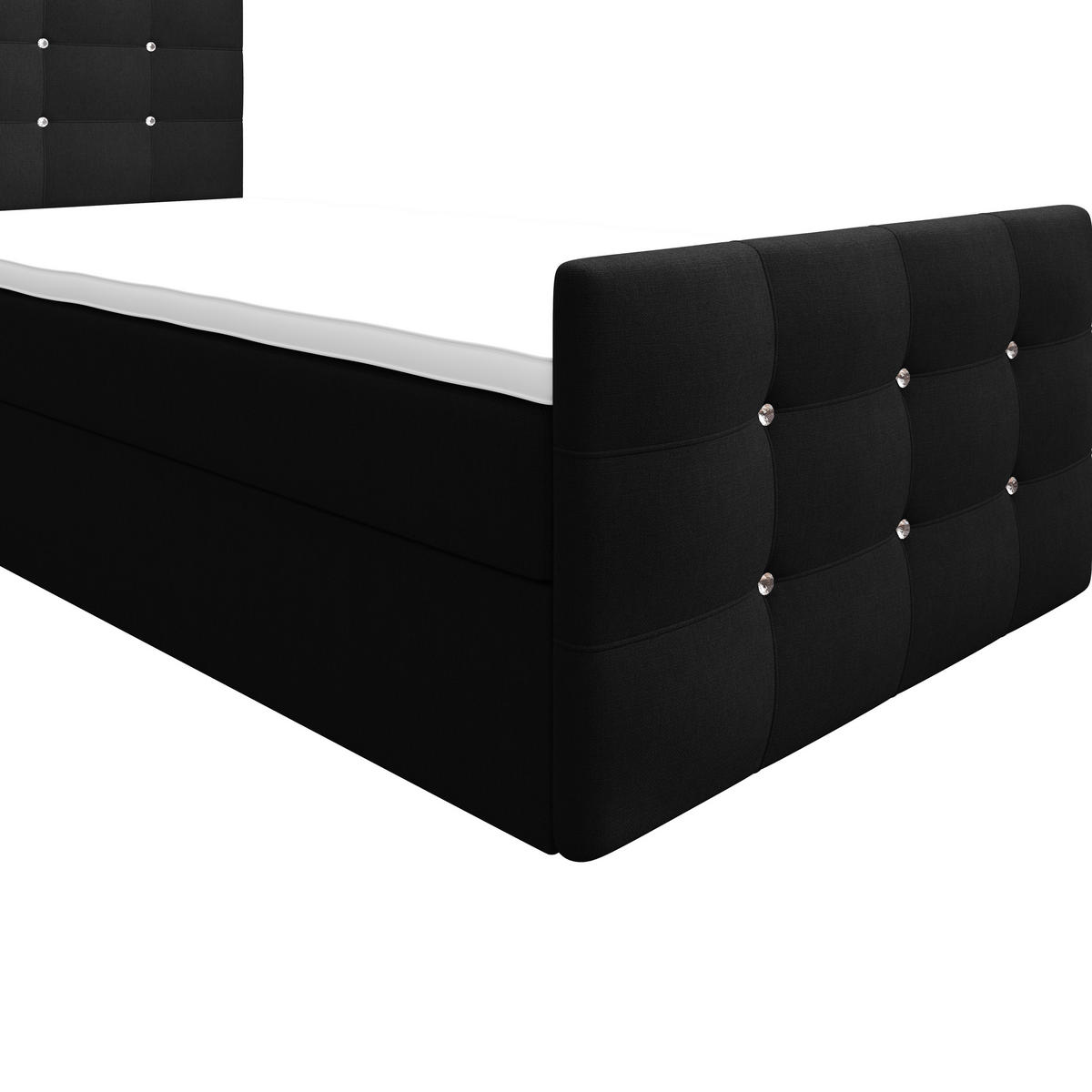 BOXBETT KLEO mini 100x200, mit Matratze H3 und Topper, Cosmic 100 - Schwarz, Holz/Kunststoff (100/200cm) - Bedante