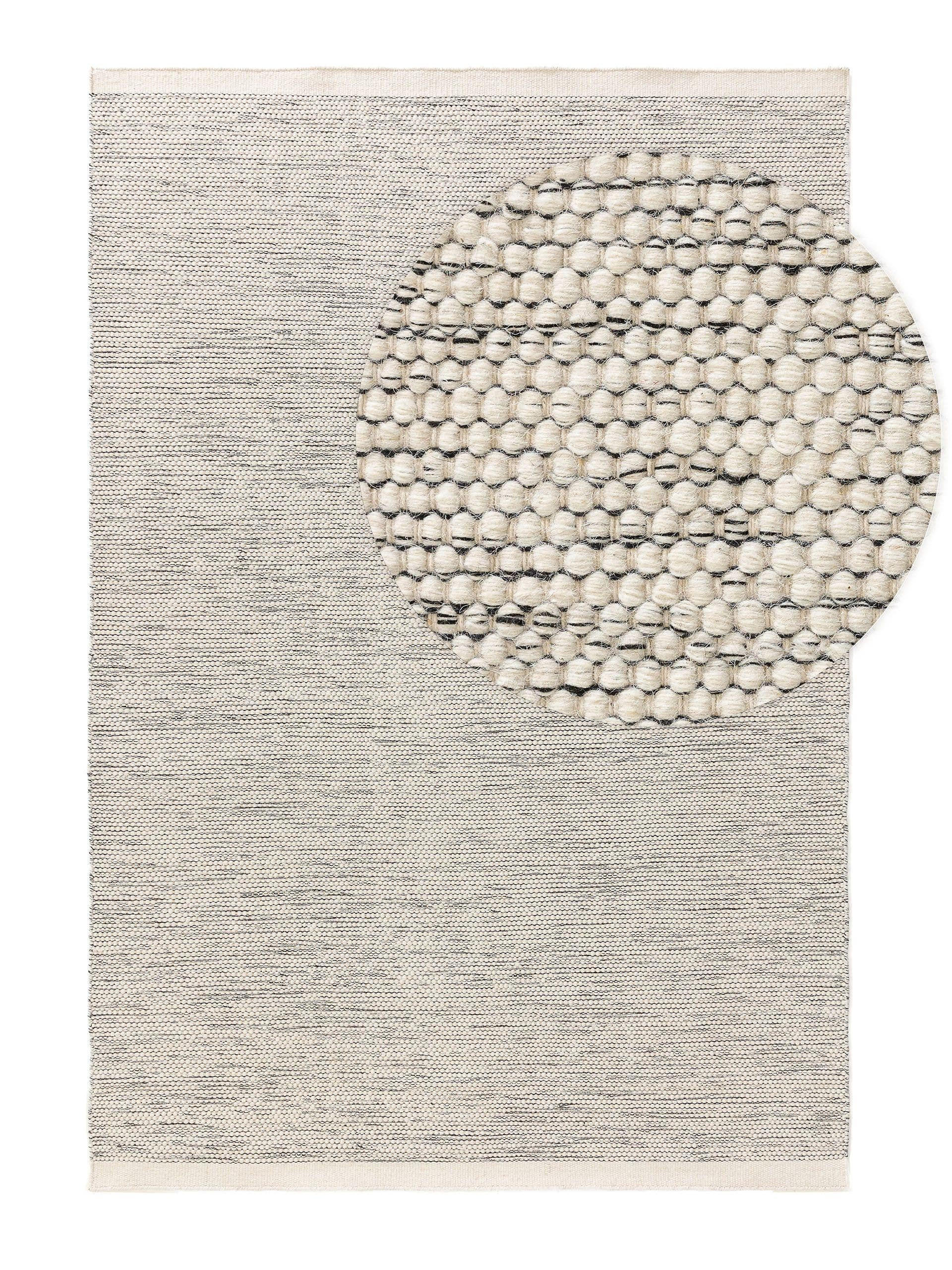 WOLLTEPPICH Rocco Beige/Schwarz 140x200 cm - Beige, Textil (140/200cm) - benuta Pure