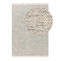 WOLLTEPPICH Rocco Beige/Schwarz 140x200 cm - Beige, Textil (140/200cm) - benuta Pure