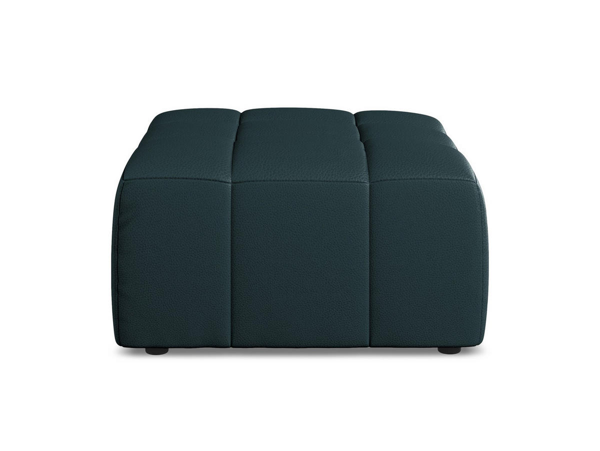 POUF Kunstleder Blau - Petrol/Schwarz, Holzwerkstoff/Kunststoff (75/41/90cm) - Makamii
