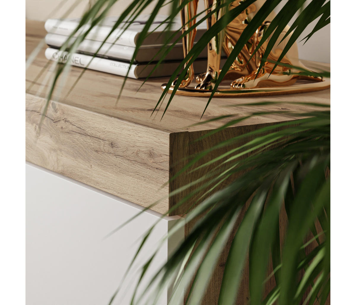 TV-SCHRANK YOSHI II 170/42/52 cm Wotan Eiche / Weiß - Naturfarben, Holzwerkstoff/Kunststoff (170/52/42cm) - Lookway