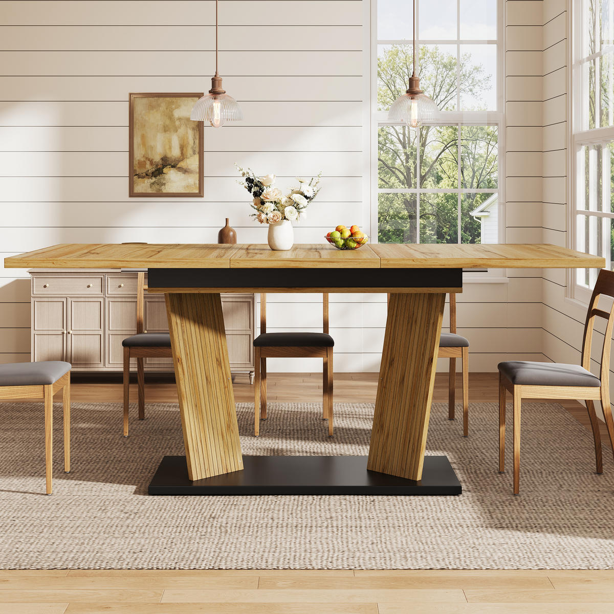 ESSTISCH ausziehbar 120-160/80/76 cm DE-39645 Eichenfarbe - Eichefarben, Holzwerkstoff (80/160/76cm) - ComfortXL