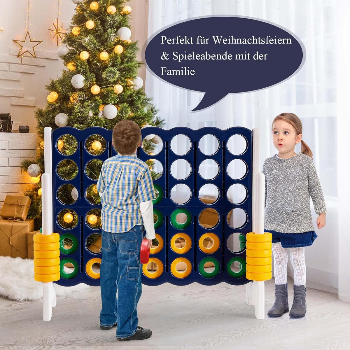 SPIELBRETTSÄTZE Vier-Gewinnt Multicolor - Multicolor, Kunststoff (42/120cm) - COSTWAY