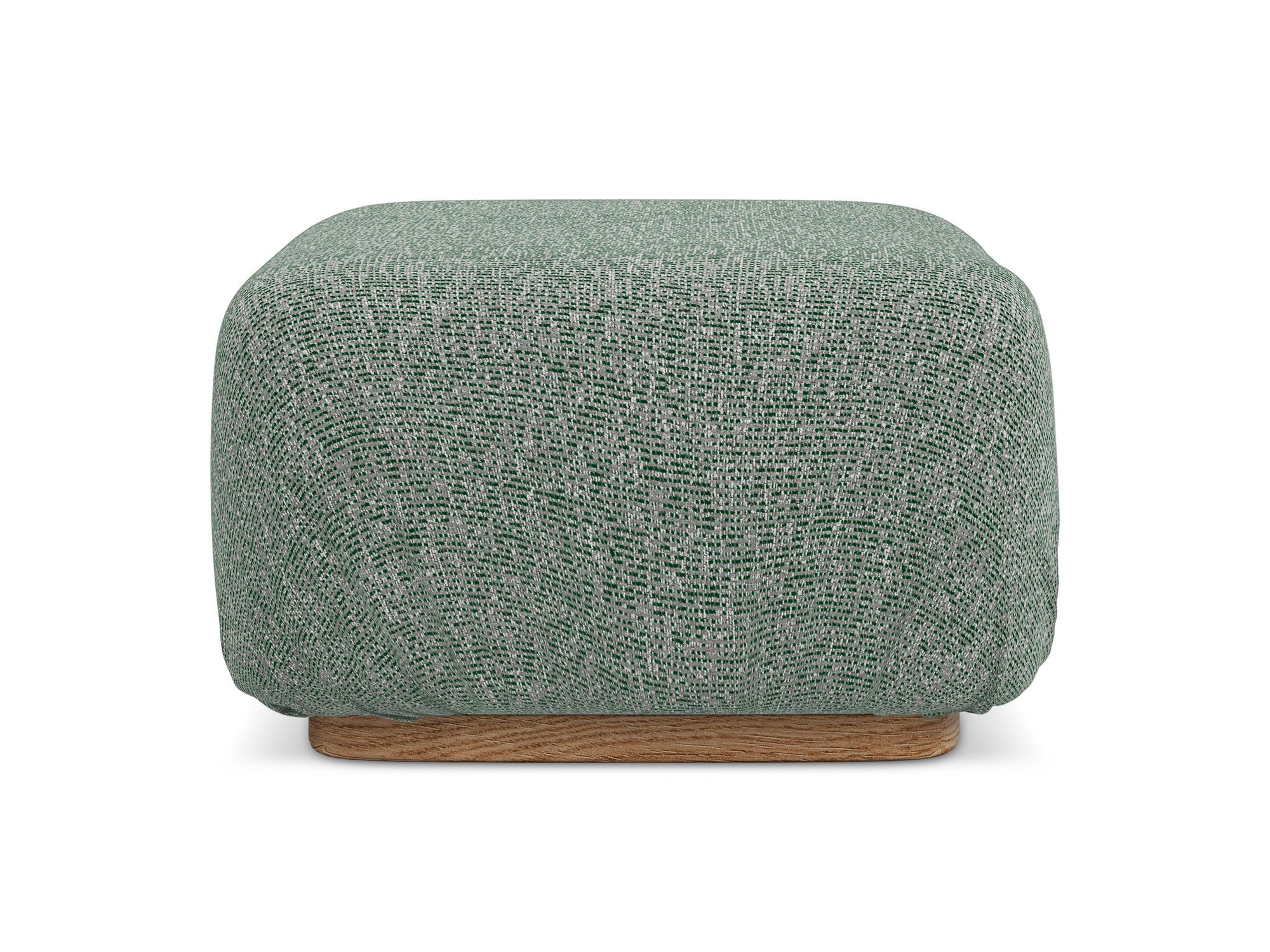 POUF Strukturstoff Stoff Grün - Braun/Hellgrün, Holz/Textil (83/95/41cm) - Makamii