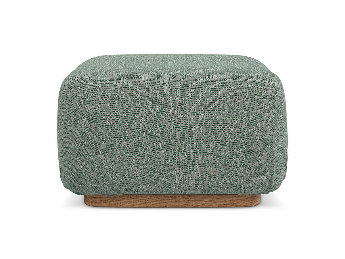 POUF Strukturstoff Stoff Grün - Braun/Hellgrün, Holz/Textil (83/95/41cm) - Makamii