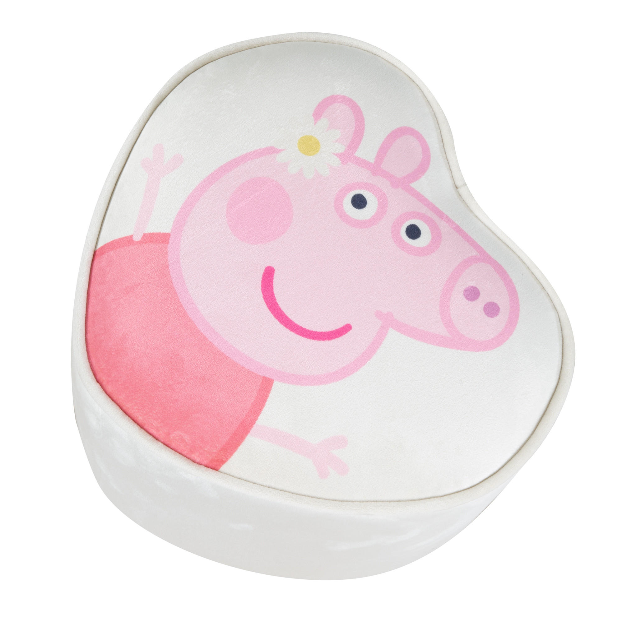 KINDERHOCKER in Herzform Peppa Pig - Beige, Holzwerkstoff/Textil (31.5/25/27cm) - Roba